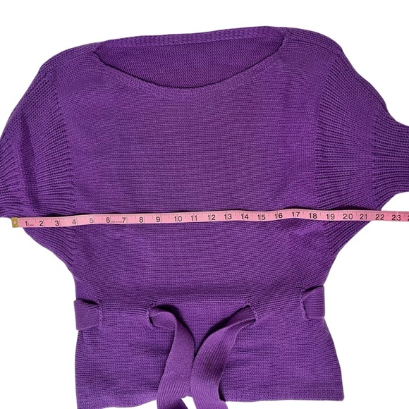 Club Monaco Janelle 100% Cashmere Purple Wrap Sweater Crop S/P - Picture 5 of 8